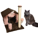 Arranhador pra Gatos Casinha Grande 2 Brinquedos Bolinhas E Pena 10 cores - Miupet