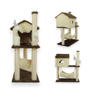 Kit Arranhador Para Gato Casa Grande Com Rede + Poste Horizontal - Miupet