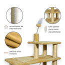 Kit Gato Grande Casa com Rede e Arranhador 3 Bases Sisal