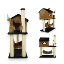 Kit Arranhador 2 Bases e Casa com Rede Sisal para Gato