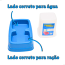 Kit Comedouro/Bebedouro Dupla Função Dispenser Automático 1 Kg Ração/1,5 Litros Água Cães e Gatos