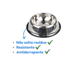 Comedouro Pote Comida Ração Água Pet Cães Gatos Inox Antiderrapante - Comedouro para Cachorro Inox
