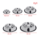Comedouro Pote Comida Ração Água Pet Cães Gatos Inox Antiderrapante - Comedouro para Cachorro Inox