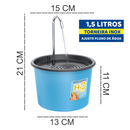 Fonte Bebedouro H2O Plus para Cães e Gatos de 1.5 Litros com Torneira Inox