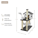 Kit Arranhador Sisal Casa com Rede e Mola Maluca Brinquedo para Gato MIUPET