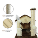 Arranhador Casa Alta para Gatos 3 Plataformas Rede Grande Brinquedo Torre Poste Sisal e Bola de Pelúcia - Miupet