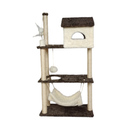 Arranhador Casa Alta para Gatos 3 Plataformas Rede Grande Brinquedo Torre Poste Sisal e Bola de Pelúcia - Miupet