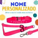 coleira com nome kit personalizado peitoral com guia cachorro