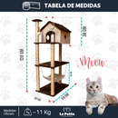 Arranhador Gato Casa Três Andares com Rede e Brinquedo Exclusivo