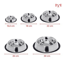 Comedouro Inox Para Câes E Gatos - Pote Comida Ração Água Vasilha Inox Antiderrapante