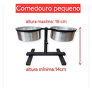 Comedouro duplo elevado alto ajustável para cães e gatos