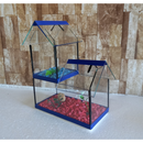 Aquario Beteira Castelo Para Peixe Betta decorado pedrinhas e planta artificial