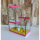 Aquario Beteira Castelo Para Peixe Betta decorado pedrinhas e planta artificial