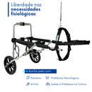 Cadeira de rodas para pets com suporte, indicada para paralisia, artrite e problemas na coluna.