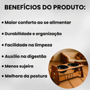 Tigelas Comedouro Bebedouro Elevado Em MDF Suspenso Para Pets Gato Cachorro Para Agua e Raçao