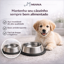 Kit 2 Comedouro Inox Para Cães Gatos Antiderrapante Fácil Limpeza Resistente Higiene Na Alimentação
