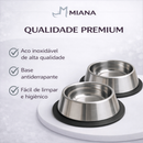 Kit 2 Comedouro Inox Para Cães Gatos Antiderrapante Fácil Limpeza Resistente Higiene Na Alimentação
