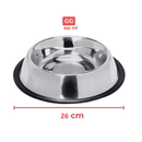 Comedouro e Bebedouro Inox Antiderrapante Para Cães e Gatos - Resistente e Ideal Para Pets de Todos os Potes - WYL