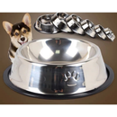 Comedouro e Bebedouro Inox Antiderrapante Para Cães e Gatos - Resistente e Ideal Para Pets de Todos os Potes - WYL