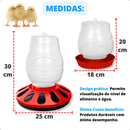 Comedouro 3,5 Kg e Bebedouro 2 L Alimentador Automático Aves Galinha Pintinho Granja Galinheiro
