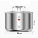 Fonte de Água Automática para Pets 2L em Aço Inoxidável Silenciosa com Janela de Nível para Gatos e Cães VITOR